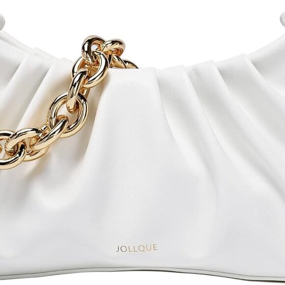 Women Small Faux Leather Shoulder Bag with Gold Chain Evening Clutch Purse main image 7
